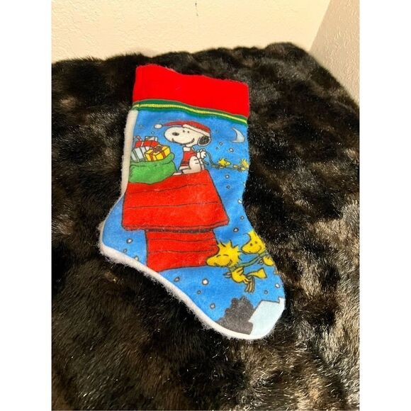 Vintage peanuts snoopy Woodstock Christmas stocking - Picture 1 of 4